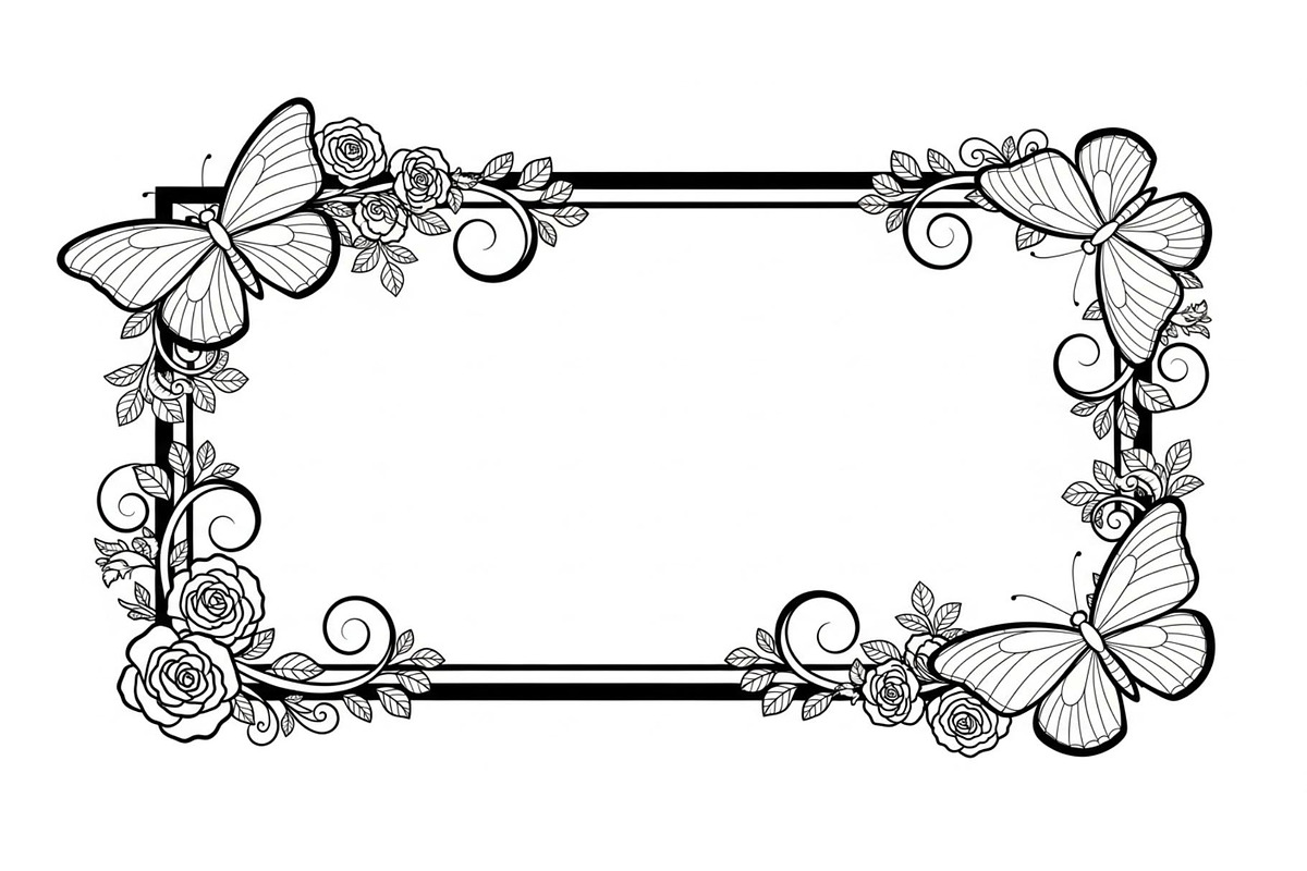Butterfly Floral Frame SVG Bundle, an Illustration by Creativeshirt (Photo 14 of 31)