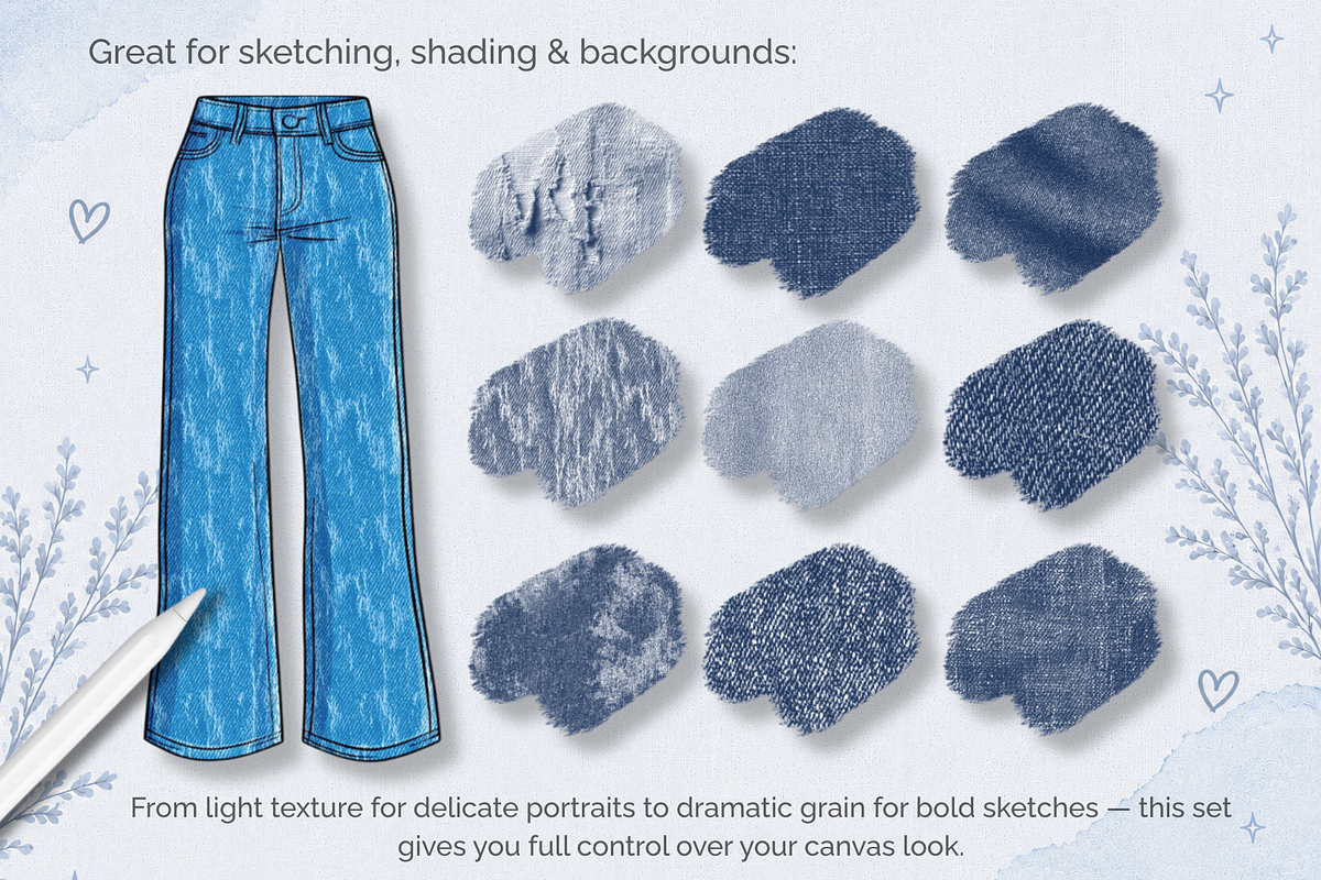 Procreate Denim Texture Brushes, a Brush Add-On by HopeArtIllustration (Photo 3 of 6)