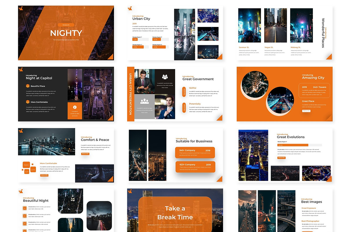 Night - Powerpoint Template, a Presentation Template by AQR Studio