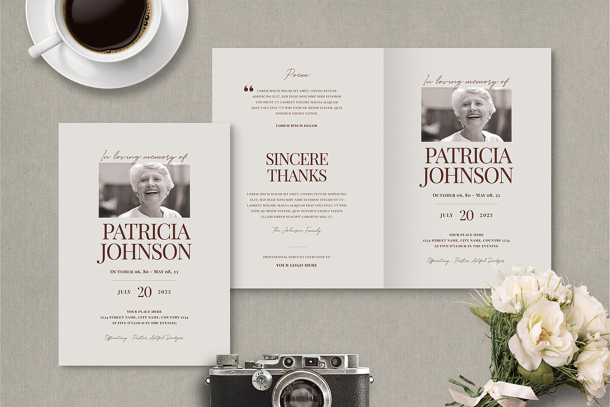 Funeral Program Template, a Brochure Template by VectorVactory (Photo 1 of 7)