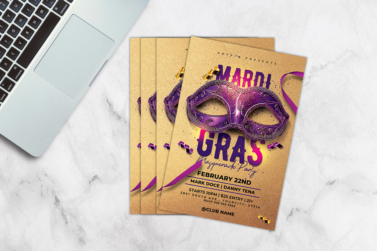 Mardi Gras Flyer Template, a Flyer Template by Hotpin (Photo 4 of 4)