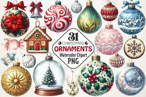 Christmas Ornaments Clipart, an Illustration by RobertsArt
