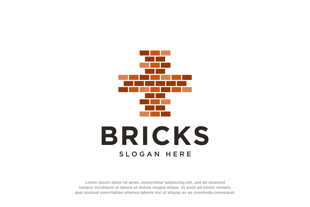 Bricks Cross Logo, a Branding & Logo Template by Buqancreative (Photo 1 of 2)