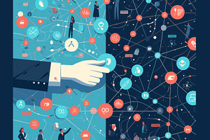 Conceptual depiction of interconnected networks and healthcare digital technolo, a Photo by AS photostudio