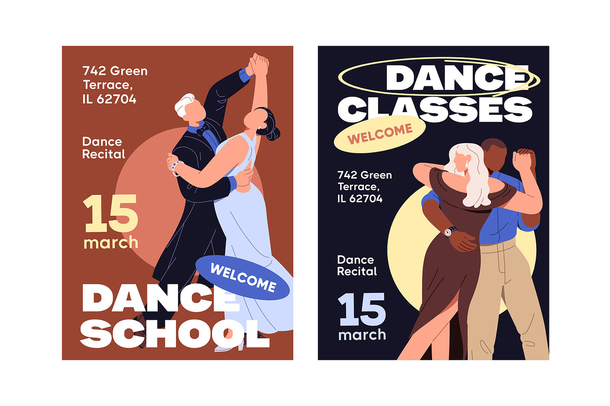 Couple dance set + promo posters, a Person Illustration by PaperTrident (Photo 8 of 8)