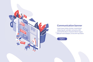 Online communication concept, a Technology Illustration by Good Studio