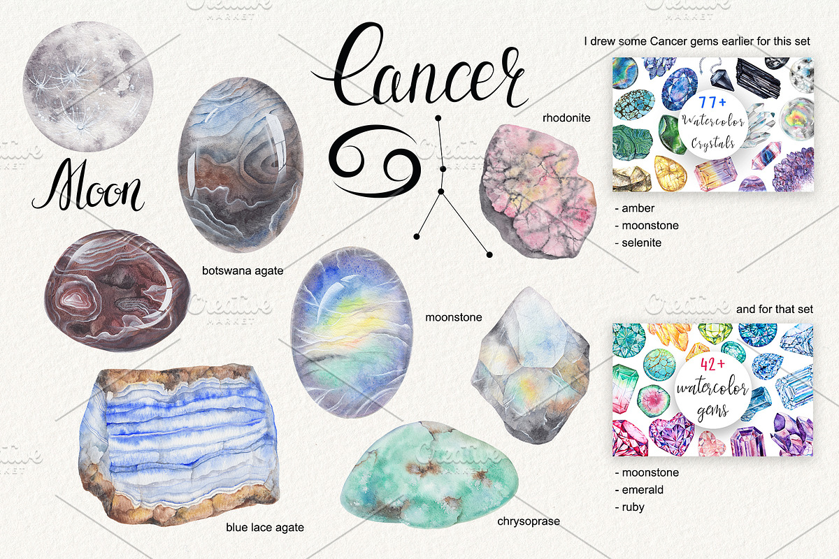 Birthstones Planets Zodiac Crystals, an Illustration by Alena Solonshchikova (Photo 4 of 13)