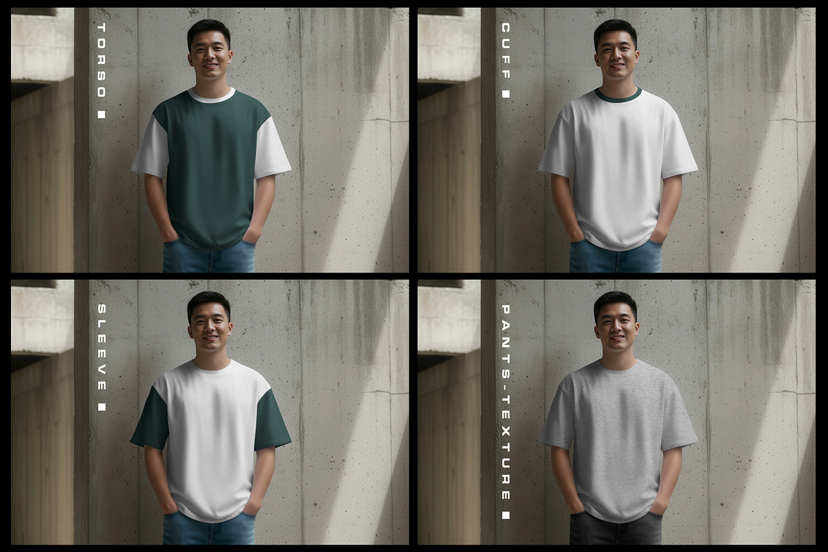 5 Oversized T-Shirt Mockups, a Shirt Mockup by Grow Design Craft Studio (Photo 3 of 7)