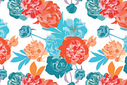 Peony Flower Vector Pattern, a Pattern Graphic by Ania Illustration (Thumbnail 2 of 5)
