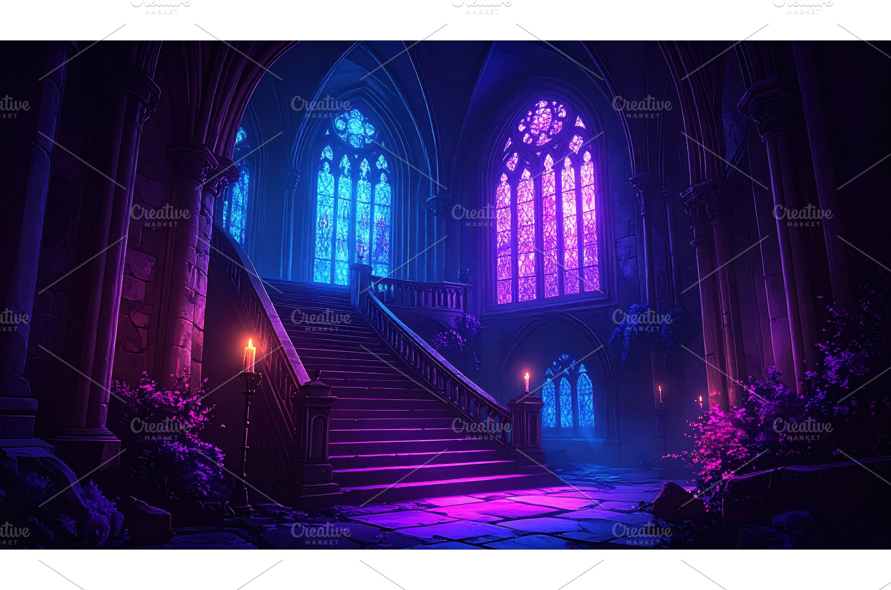 Magical gothic hall with glowing, an Architecture Photo by Igor Tichonow