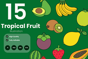 Tropical Fruit Illustration, an Illustration by baii09