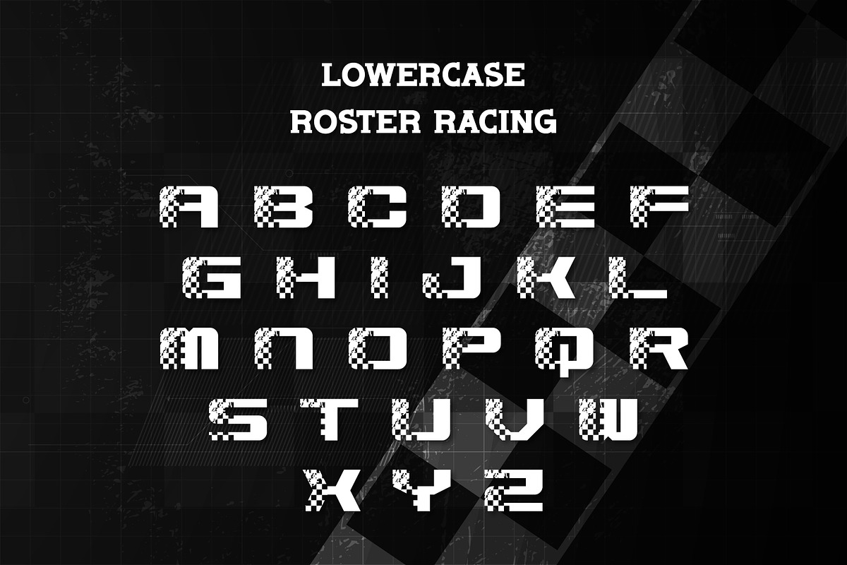 Roster Racing - Decorative Font, a Sans Serif Font by Brown Cupple (Photo 3 of 7)