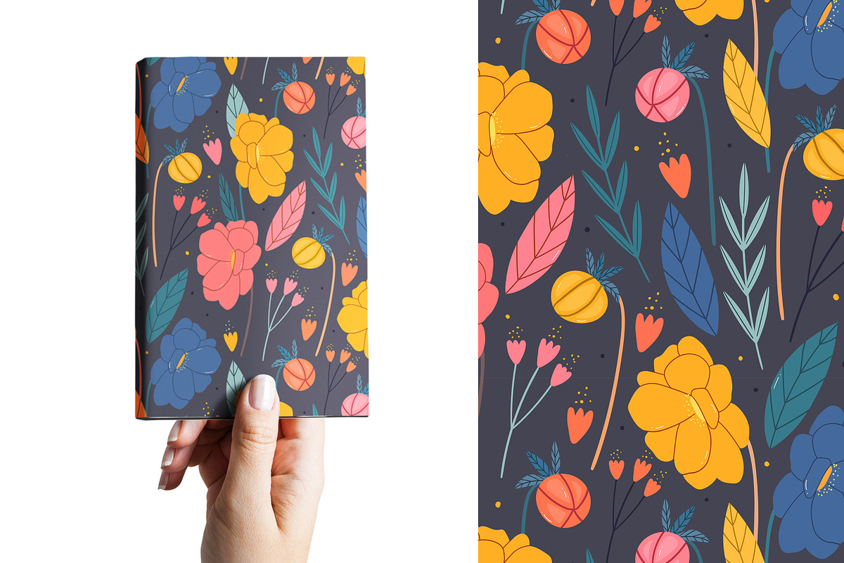 Hand drawn floral seamless patterns, a Pattern Graphic by hanifa_design (Photo 4 of 10)
