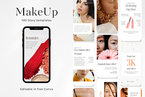 100 Beige MakeUp Social Media Story, a Social Media Template by PatternLab.