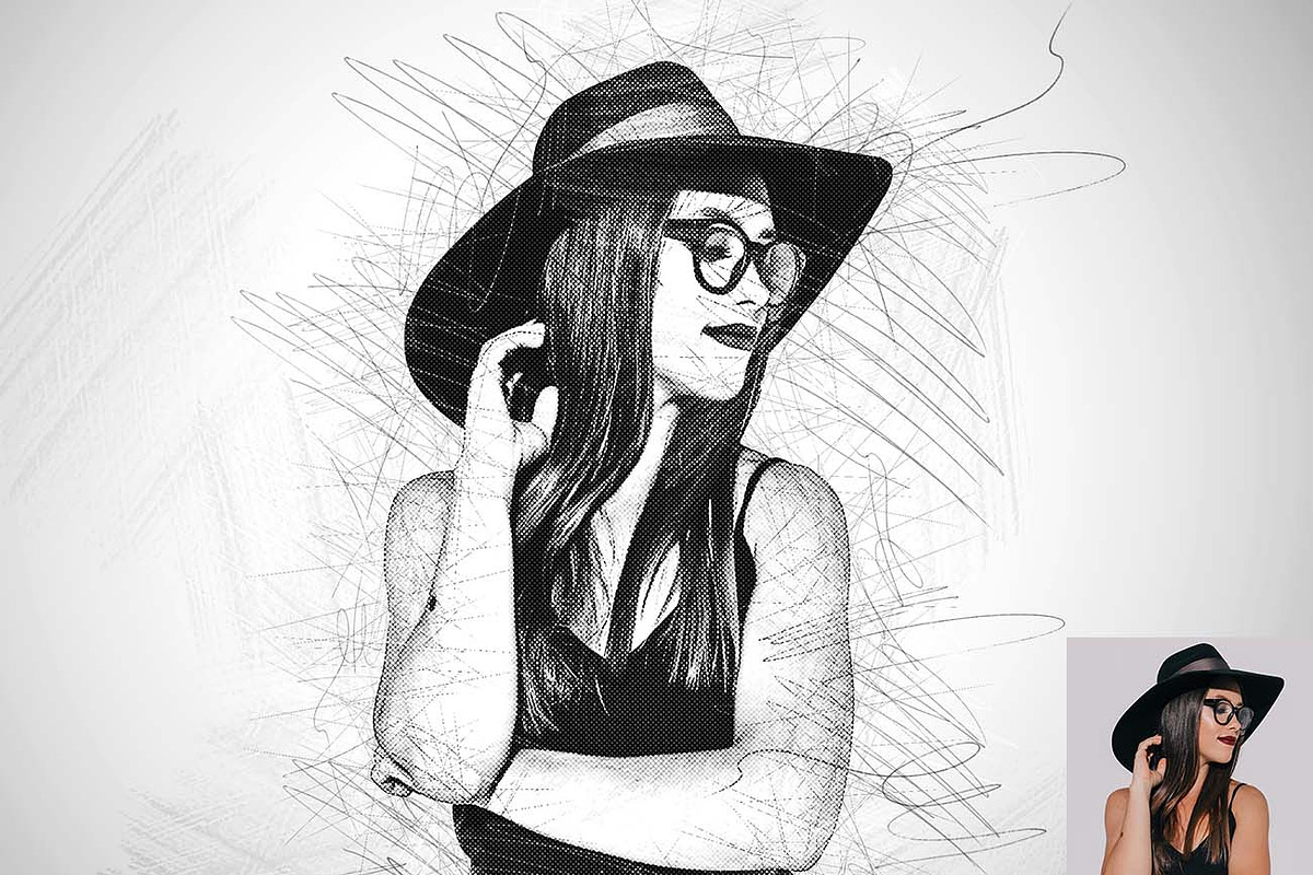 Concept Pencil Sketch Ps Action, an Action Add-On by Studio Retouch (Photo 7 of 12)