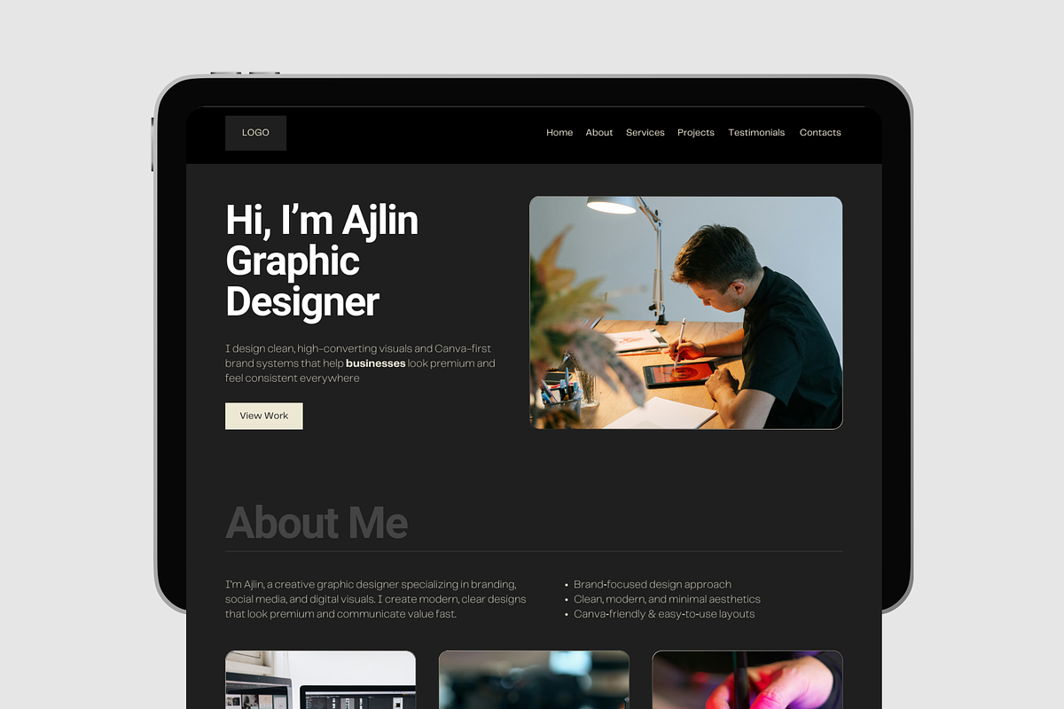 Canva Portfolio Website Template, a Websites & App Template by Snapybiz (Photo 7 of 11)