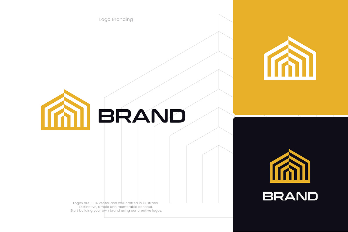 Modern Barn Home Building Logo, a Branding & Logo Template by Intenseartisan