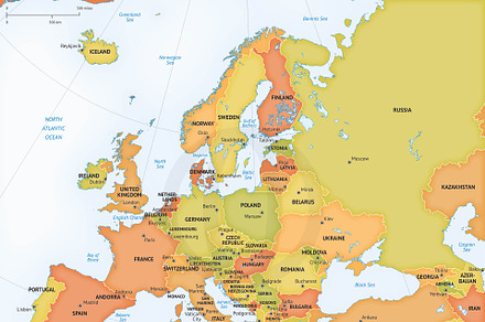 Vector map of continent Europe