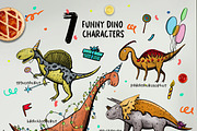 Birthday dinosaurs clipart, an Animal Illustration by ArtSpotVeronika (Thumbnail 2 of 11)