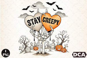 Stay Creepy PNG, Heart Halloween PNG, an Icon by DreamCafeArt