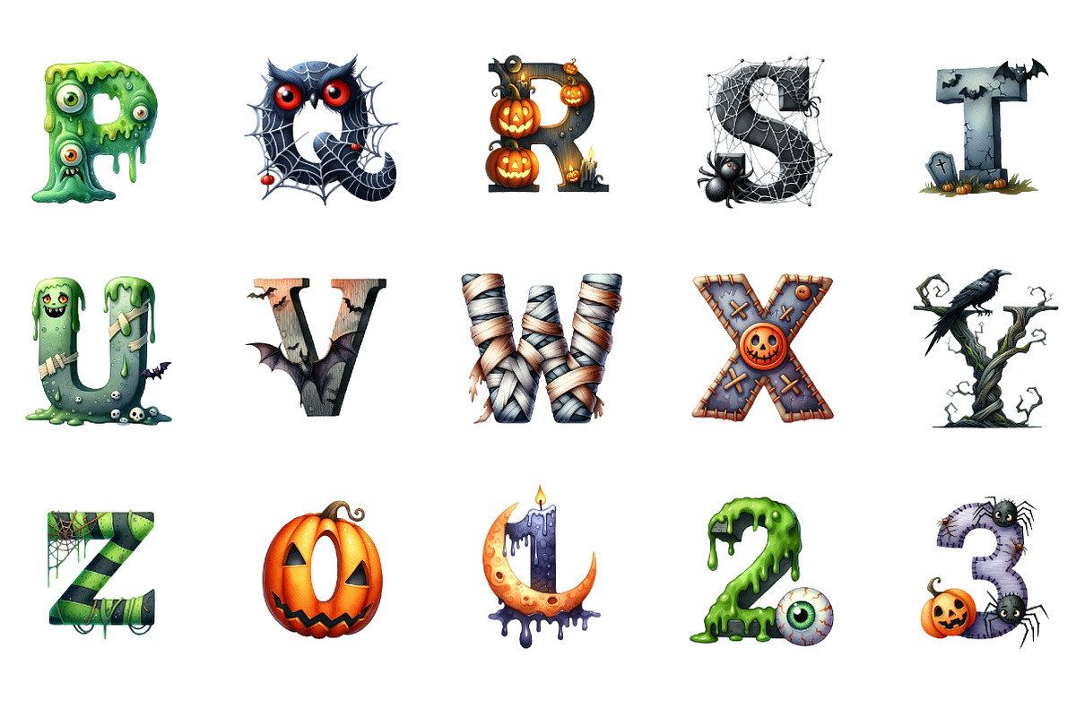 Halloween Alphabet Clipart, an Illustration by Designworld (Photo 2 of 5)