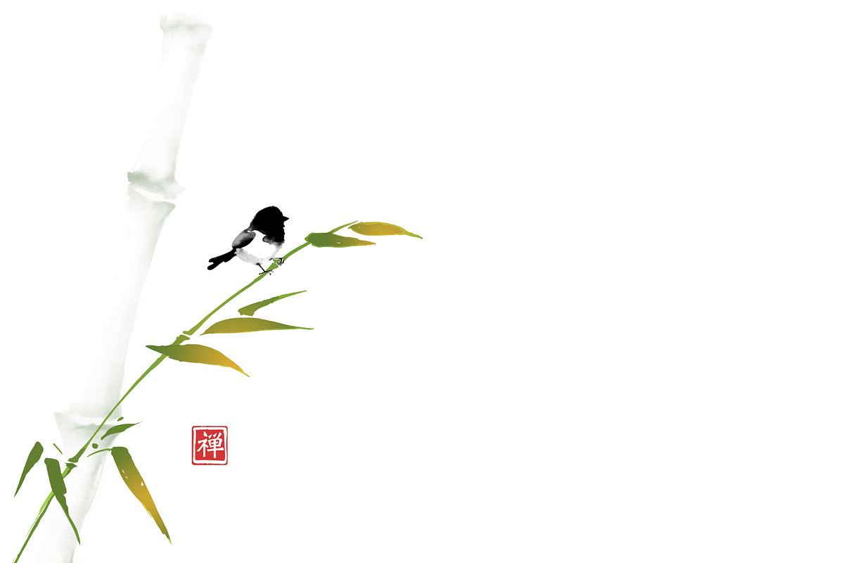 Sumi-e ink painting. Minimalism., an Illustration by Elina_Li (Photo 2 of 38)