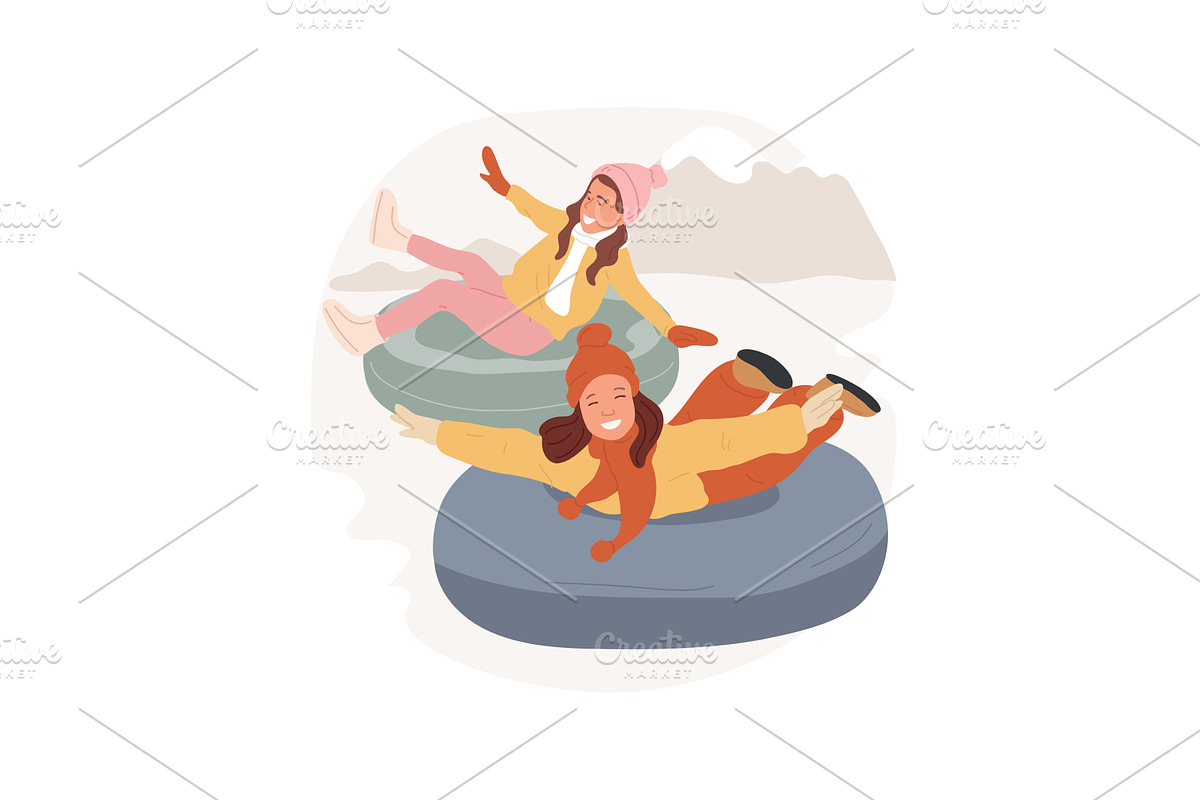 Tubing isolated cartoon vector, a Person Illustration by Visual Generation