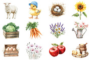 Happy Funny Farm Life Animals, an Illustration by CitraGraphics (Thumbnail 2 of 5)