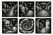 Wine Cellar Winery Line Art Graphics, a Decorative Illustration by DENIDigitalArtSudio (Thumbnail 2 of 7)