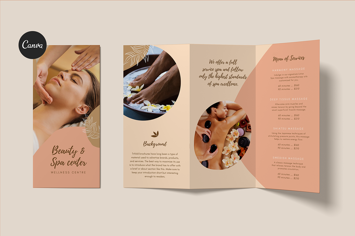 Spa & Wellness Trifold Brochure, a Flyer Template by Rongbaaz