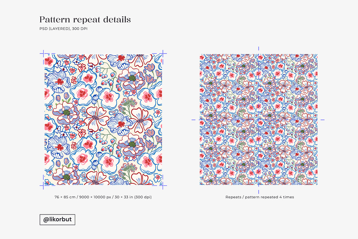 Mediterranean Bold Flower Pattern, a Pattern Graphic by likorbut (Photo 5 of 13)
