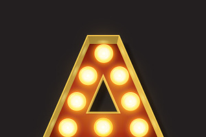 Vector Light Bulb Marquee Letters