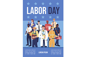 Labor day poster vector template, a Flyer Template by IMG visuals characters