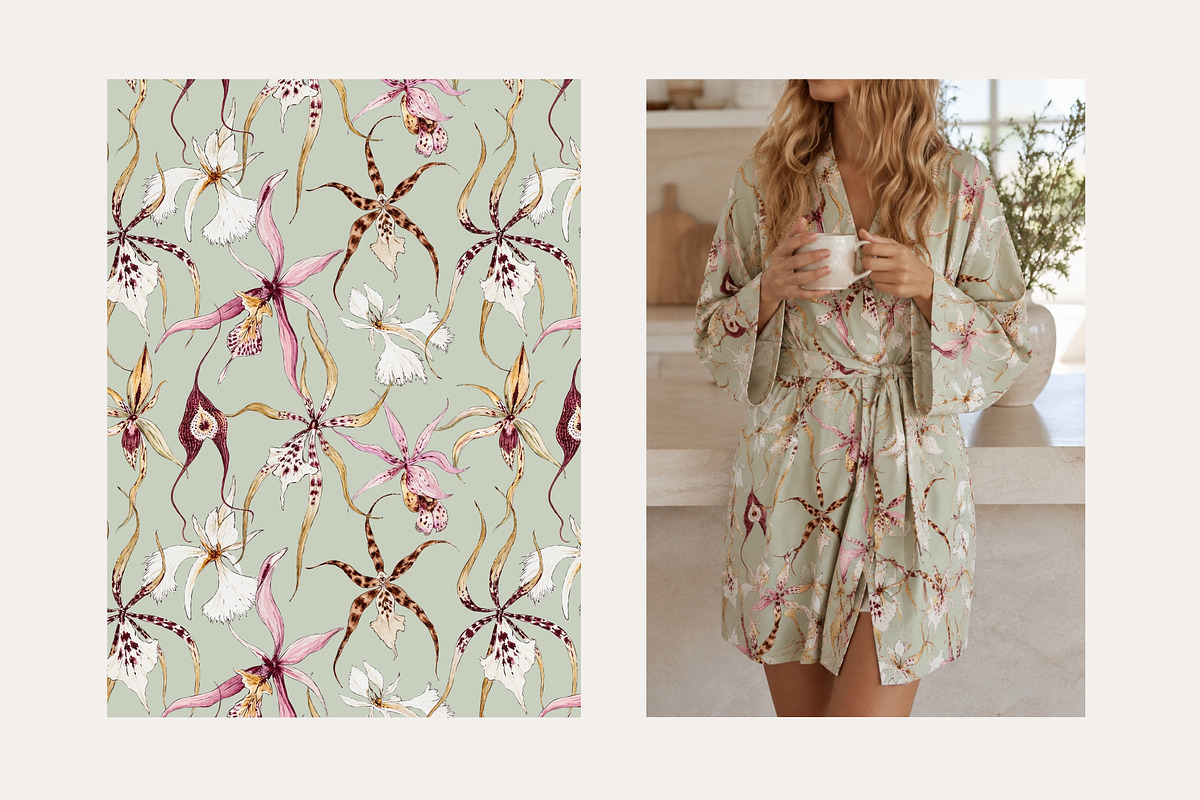 Orchid Herbarium Pattern Collection, a Pattern Graphic by SurfaceStories (Photo 6 of 12)