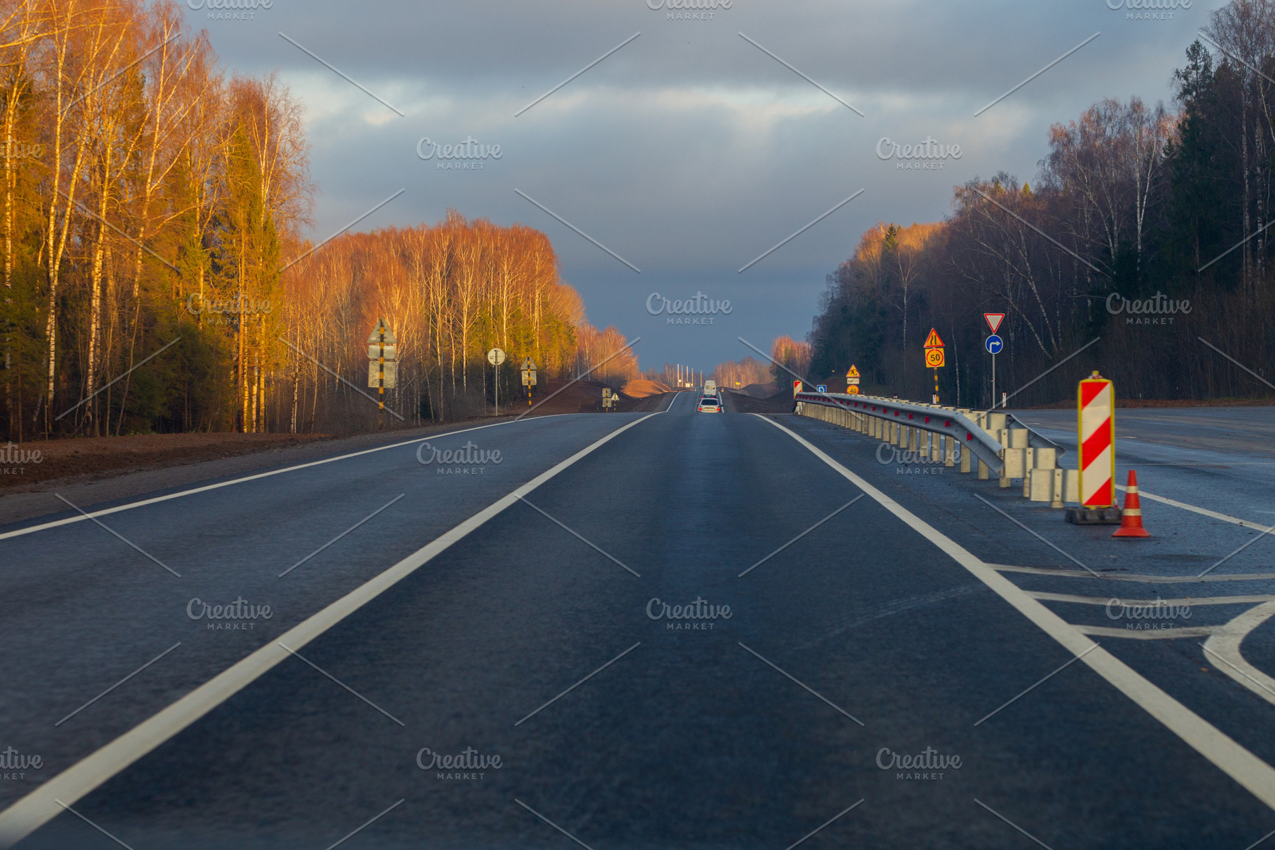 Country highway freshly repaired s stock photo containing road and highway, a Transportation Photo by oleghz