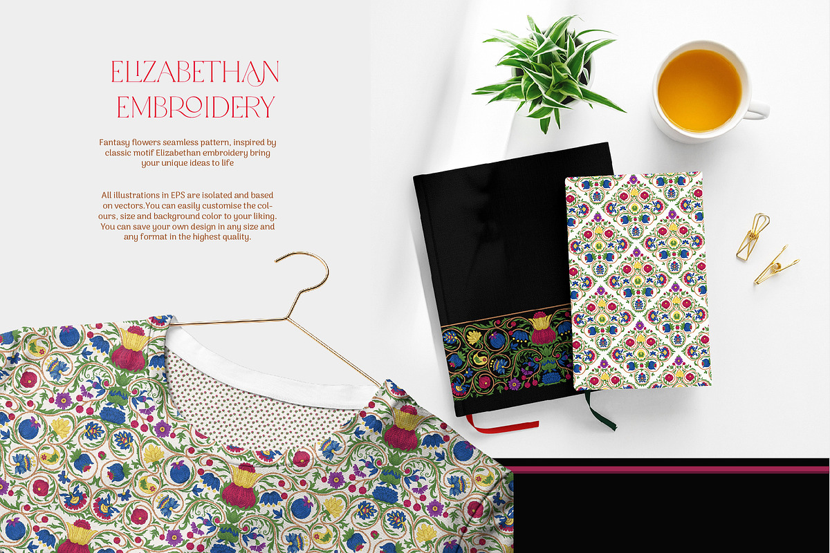 Elizabethan Embroidery, a Pattern Graphic by Elen-Lane (Photo 2 of 8)
