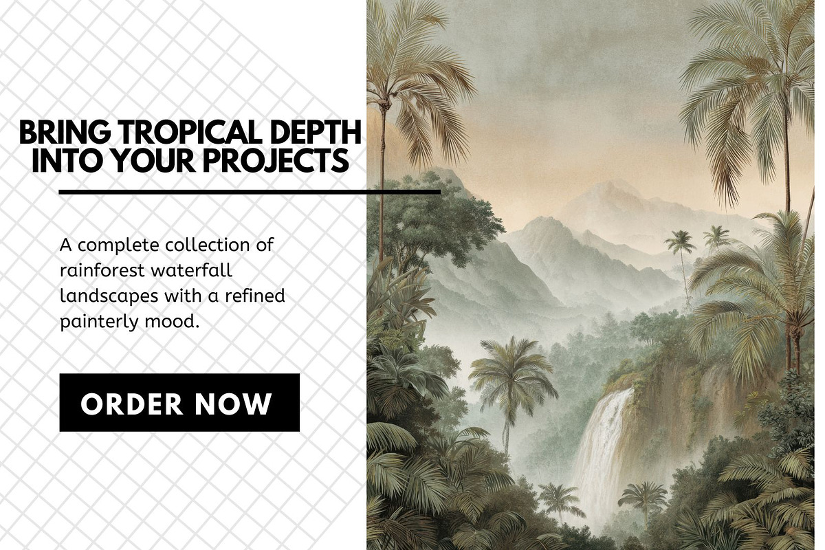 30+ Misty Rainforest Falls Bundle, a Decorative Illustration by Virgo Studio (Photo 6 of 6)