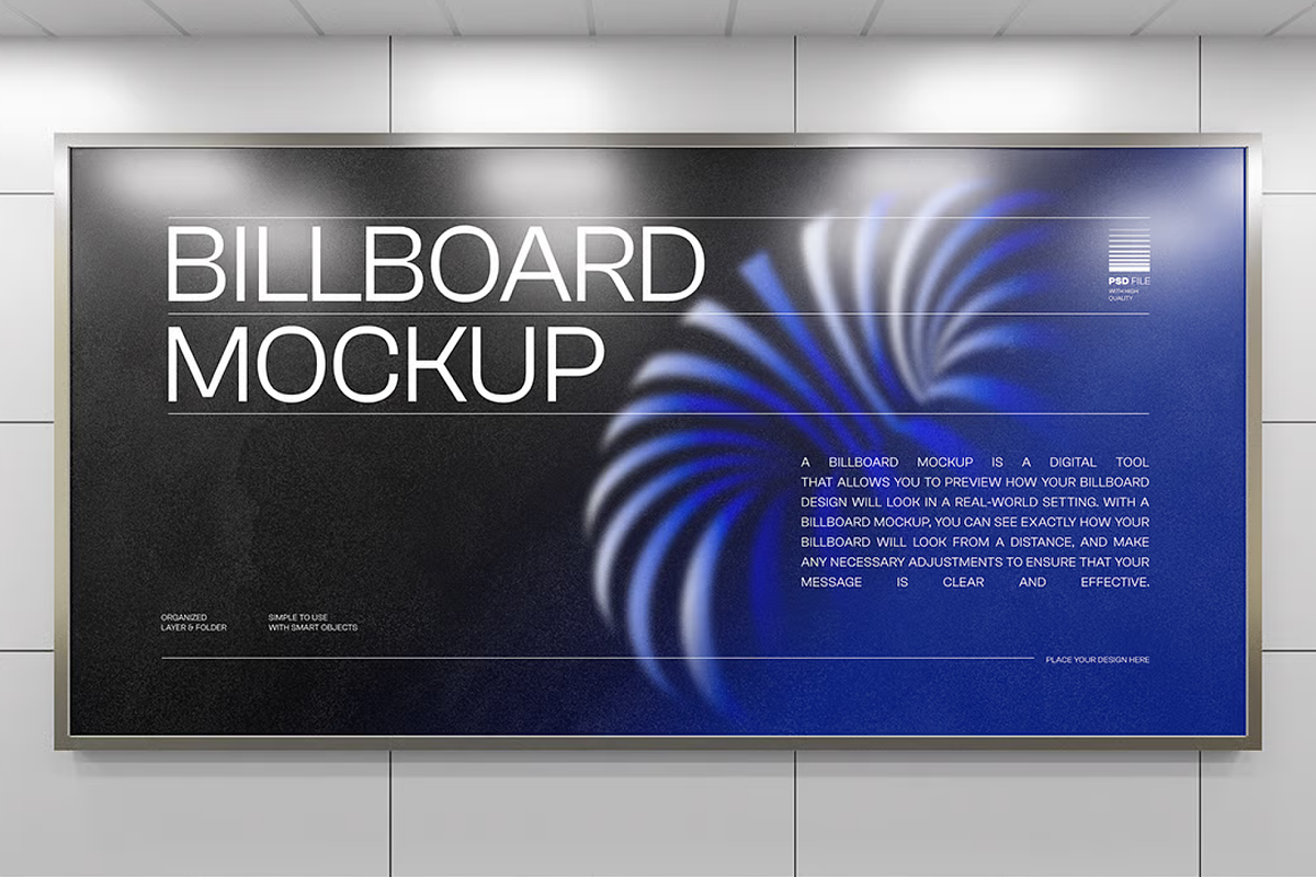 Indoor Billboard Mockup, an Advertising Mockup by graphicsauce (Photo 2 of 4)
