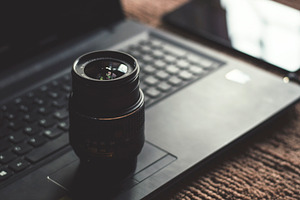 Camera Lens on Laptop