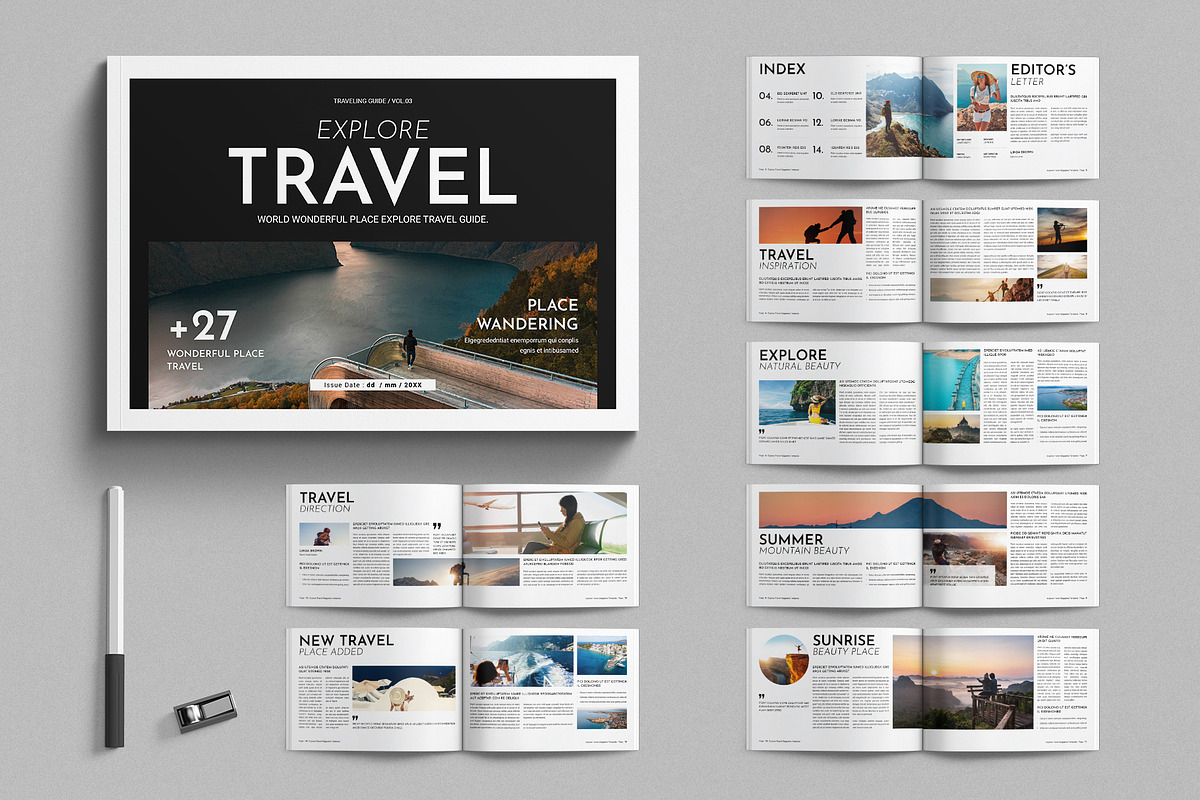 Explorer Travel Magazine Landscape, a Magazine Template by E-Type (Photo 1 of 7)