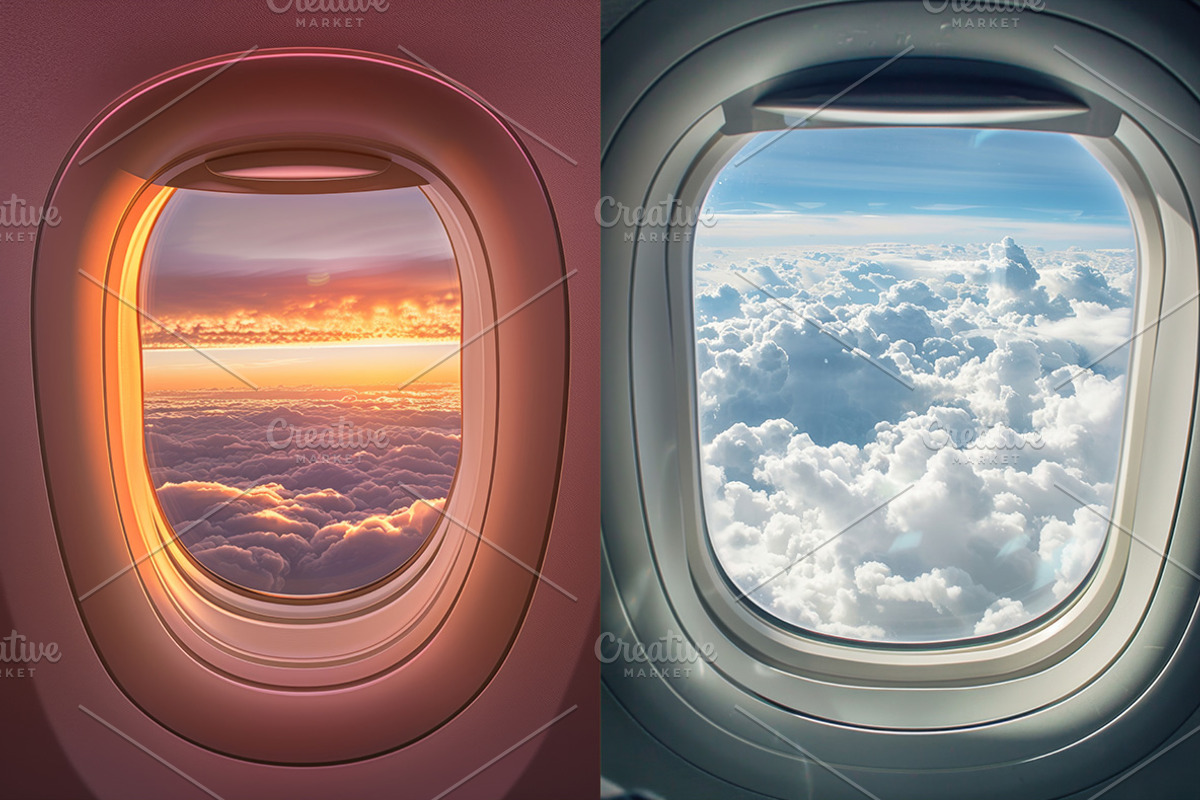 76 Airplane windows, a Holiday Photo by Handmadefont (Photo 13 of 13)