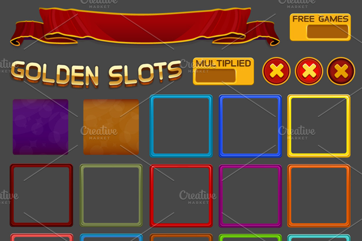 Golden Slots Game Kit, an Illustration by Saranai Store (Photo 2 of 10)