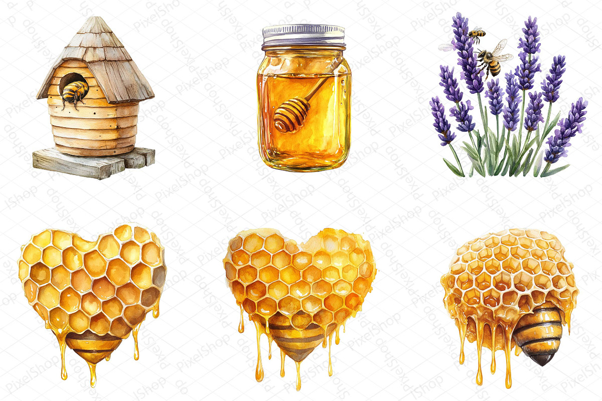 Summer Honey Garden Clipart, an Illustration by DreamPrint404 (Photo 6 of 7)
