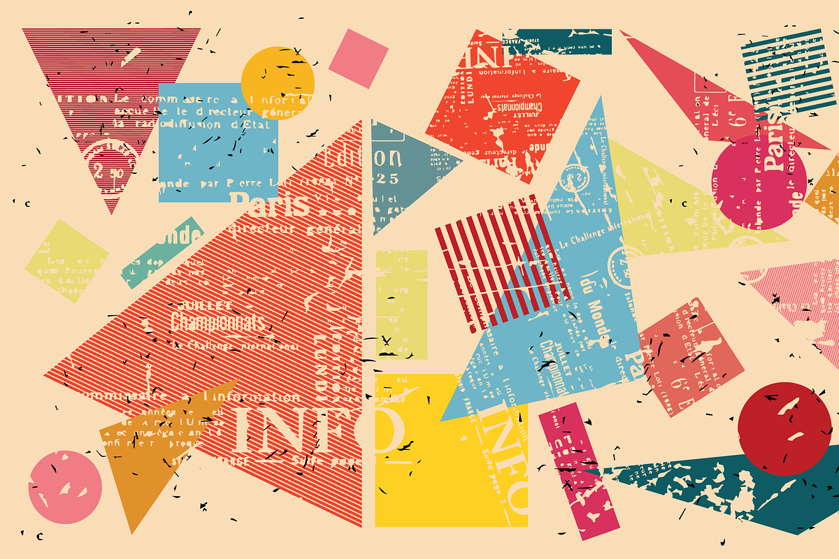 geometric collage with grunge textur, a Texture Illustration by JYa_Design