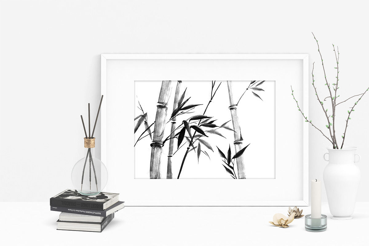 Ink Japanese bamboo, an Illustration by NataliMiasStore (Photo 6 of 8)