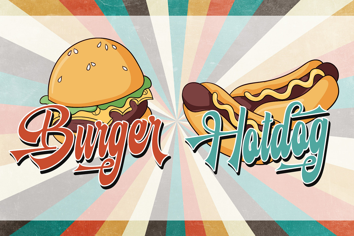 Retrobeat – Bold Retro Script Font, a Script Font by Letterara (Photo 6 of 14)
