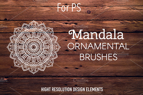 Set Of 10 Brushes With Mandala