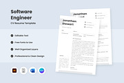 Modern CV for Software Engineer, a Resume Template by twinstd (Thumbnail 1 of 2)