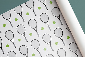 Tennis Seamless Patterns Set