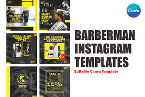 Barber Instagram Template - Canva